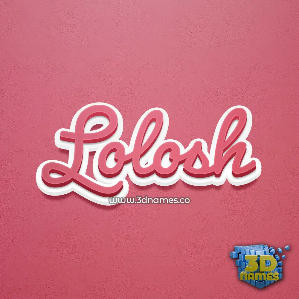 lolosh in Red Scribble style - 3D name wallpaper