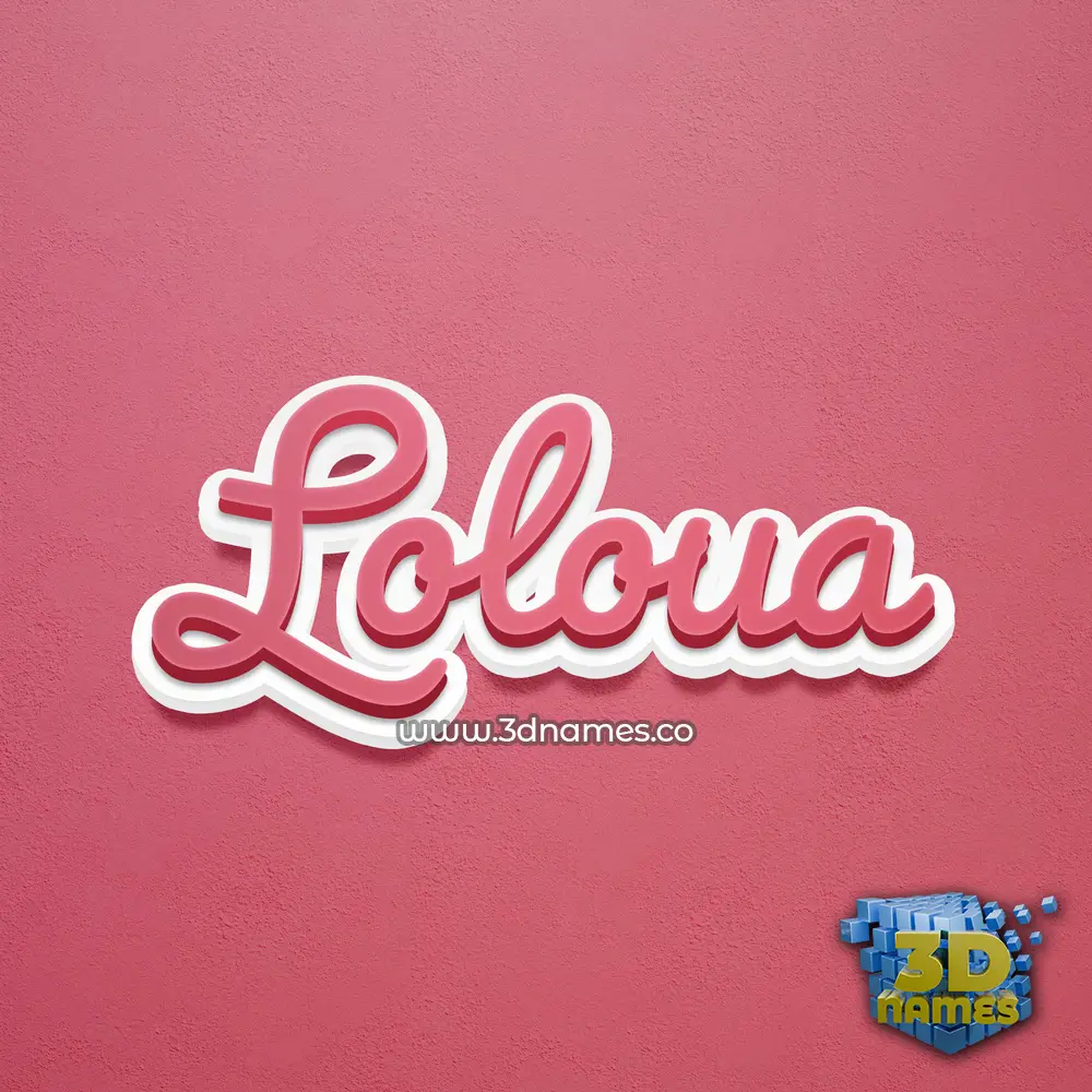 loloua in Red Scribble style - 3D name wallpaper