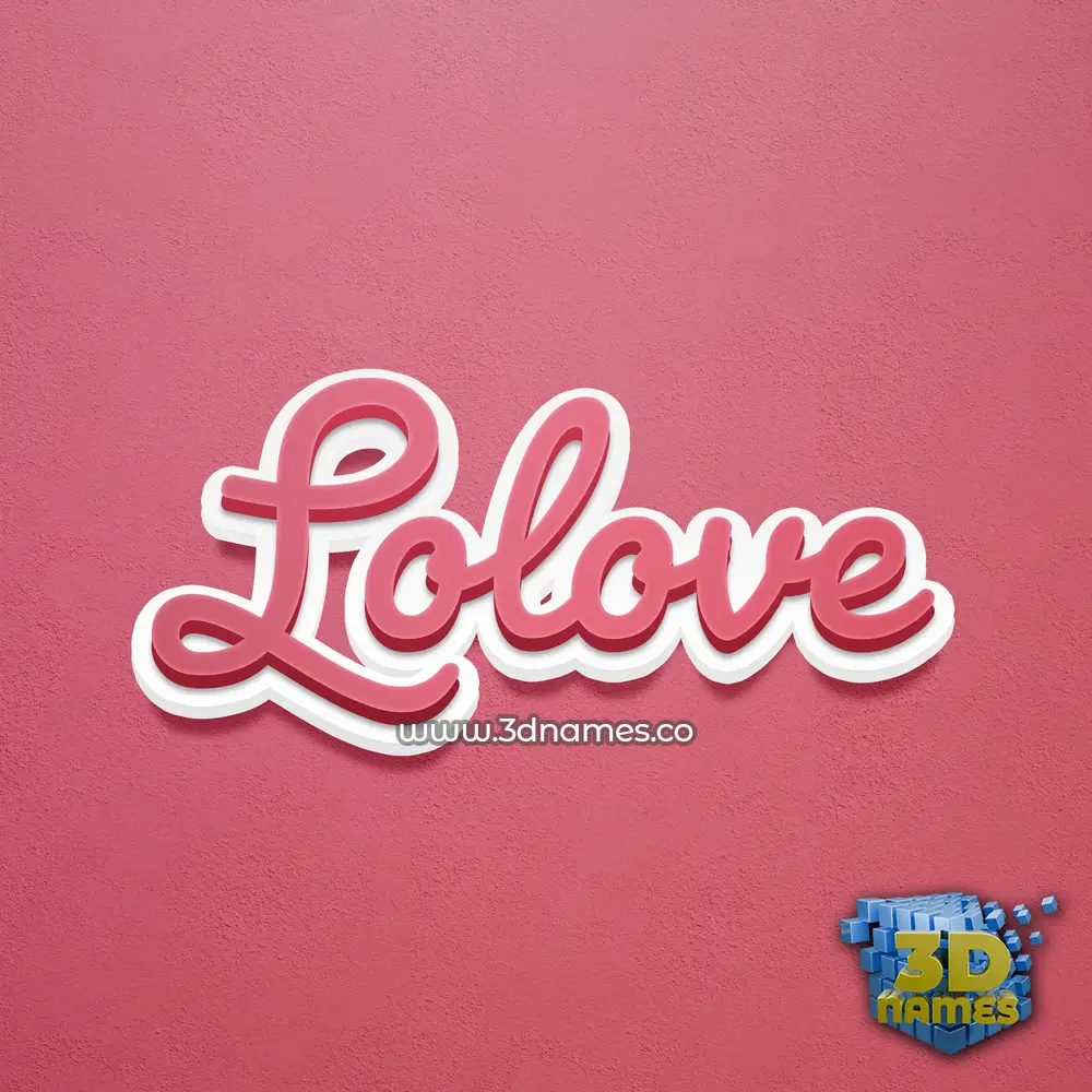 lolove in Red Scribble style - 3D name wallpaper