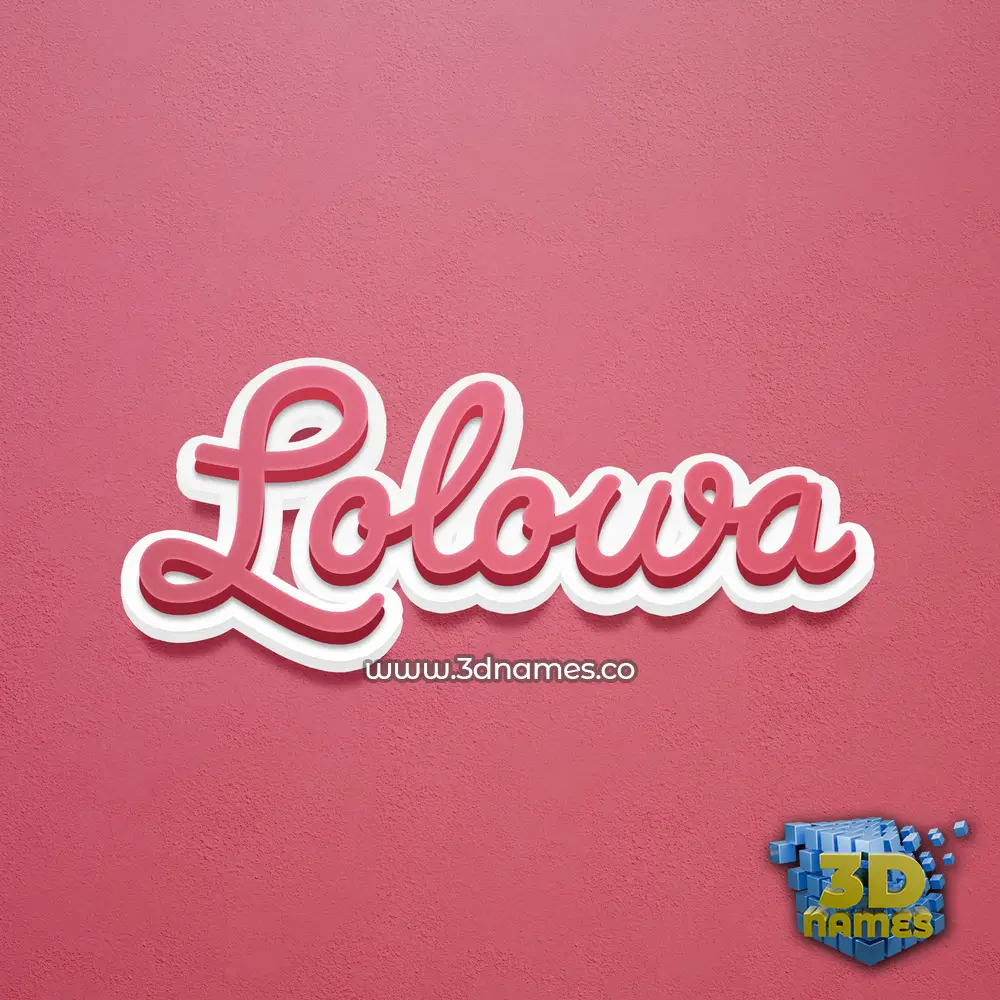 lolowa in Red Scribble style - 3D name wallpaper
