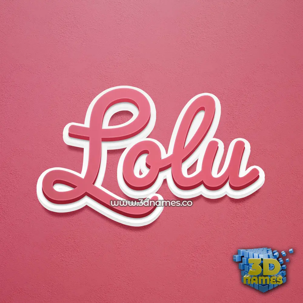 lolu in Red Scribble style - 3D name wallpaper