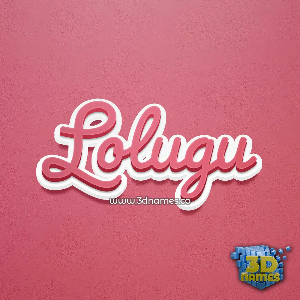 lolugu in Red Scribble style - 3D name wallpaper