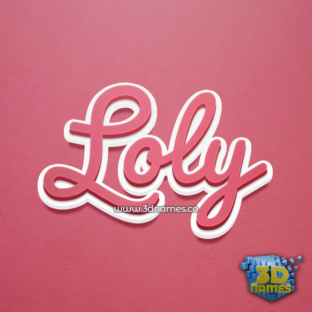loly in Red Scribble style - 3D name wallpaper