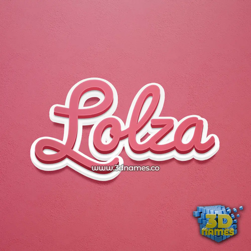 lolza in Red Scribble style - 3D name wallpaper