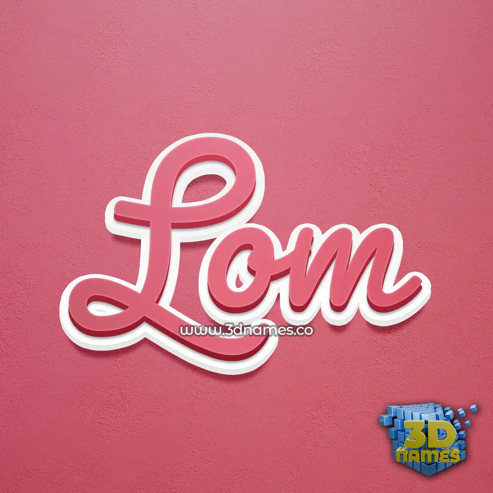 lom in Red Scribble style - 3D name wallpaper