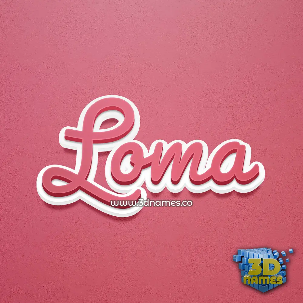 loma in Red Scribble style - 3D name wallpaper