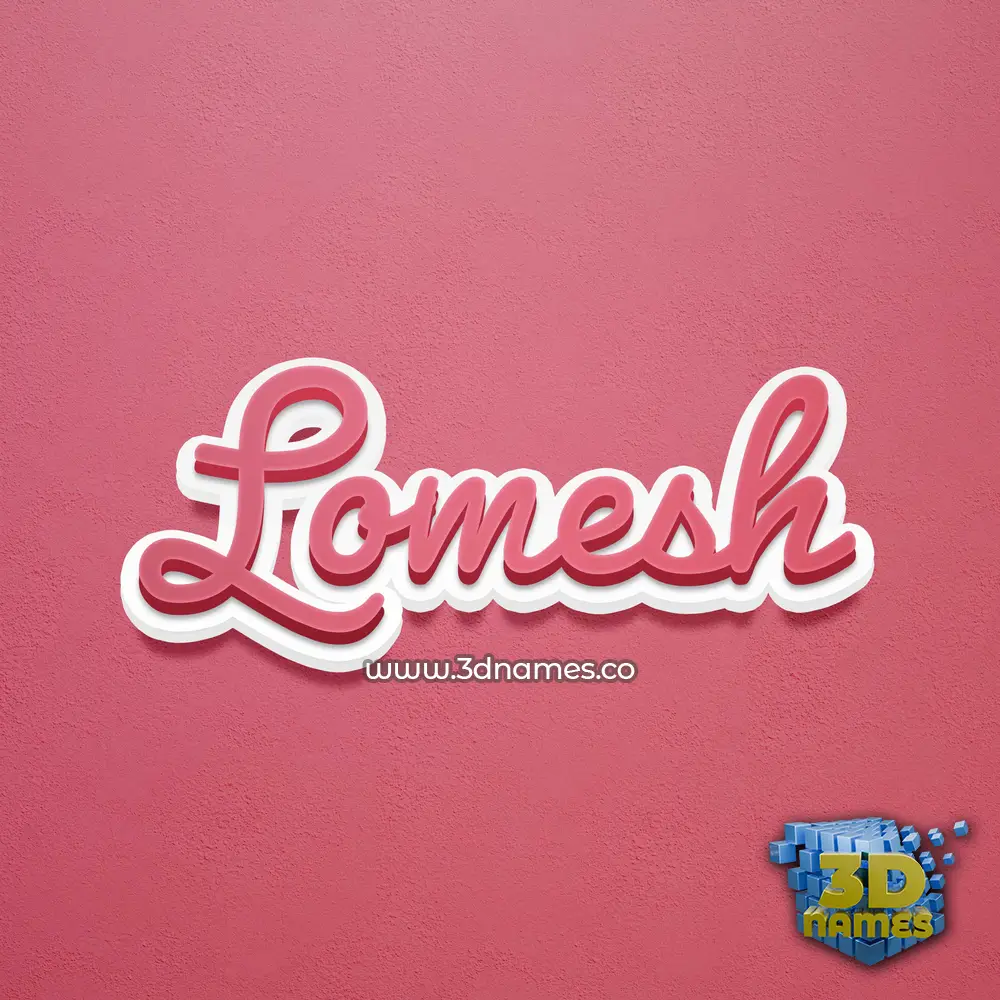 lomesh in Red Scribble style - 3D name wallpaper