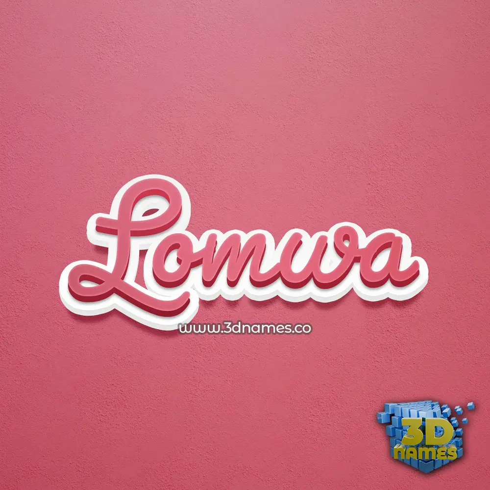 lomwa in Red Scribble style - 3D name wallpaper