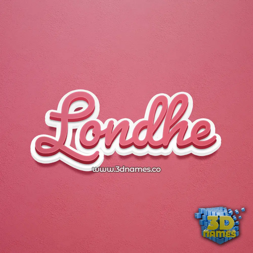 londhe in Red Scribble style - 3D name wallpaper