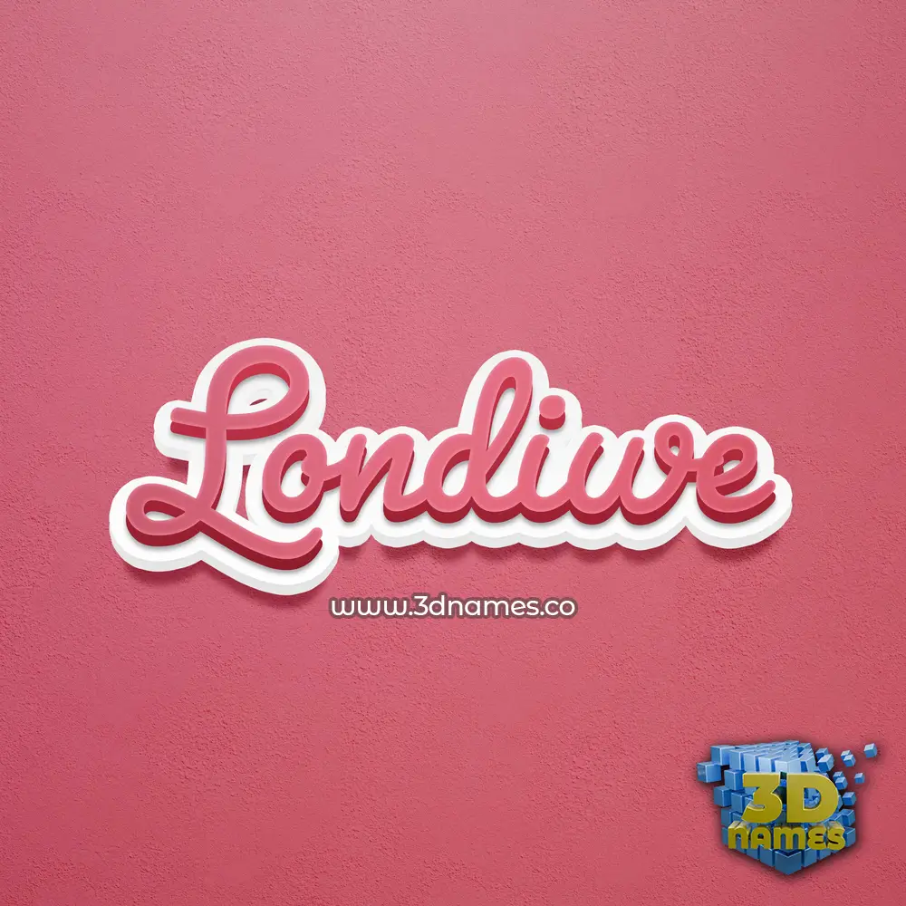 londiwe in Red Scribble style - 3D name wallpaper