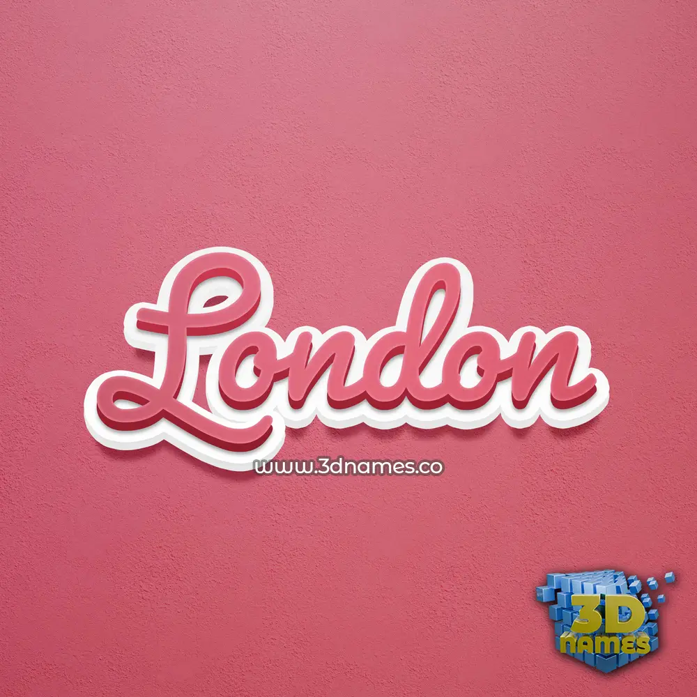 london in Red Scribble style - 3D name wallpaper