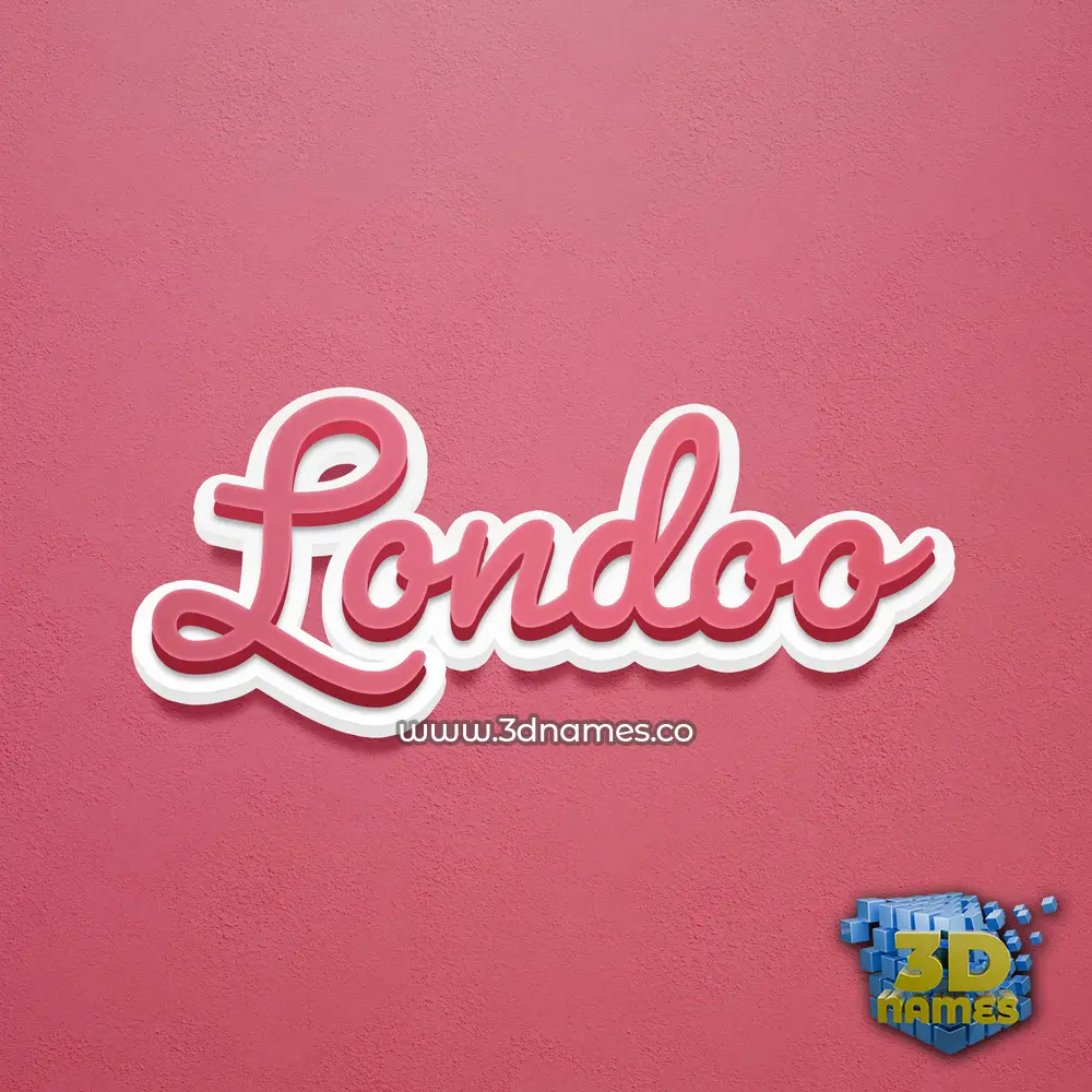 londoo in Red Scribble style - 3D name wallpaper