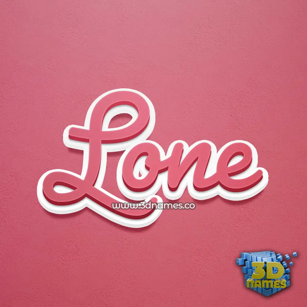 lone in Red Scribble style - 3D name wallpaper