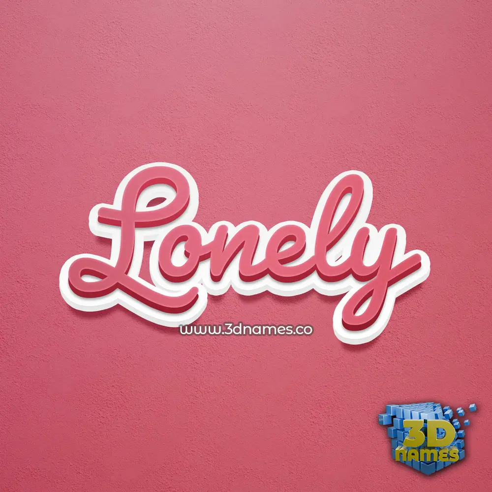 lonely in Red Scribble style - 3D name wallpaper