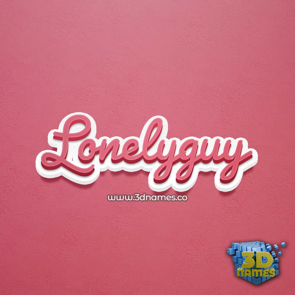 lonelyguy in Red Scribble style - 3D name wallpaper