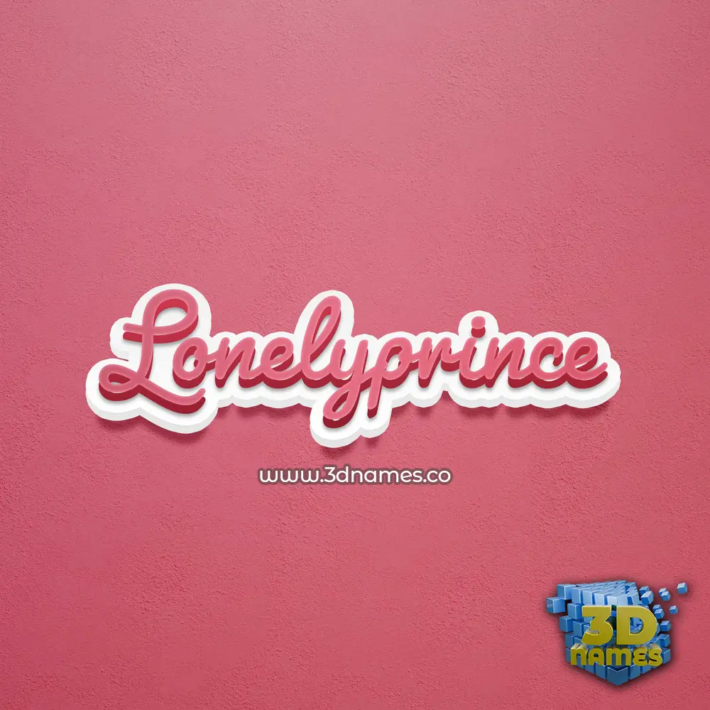 lonelyprince in Red Scribble style - 3D name wallpaper