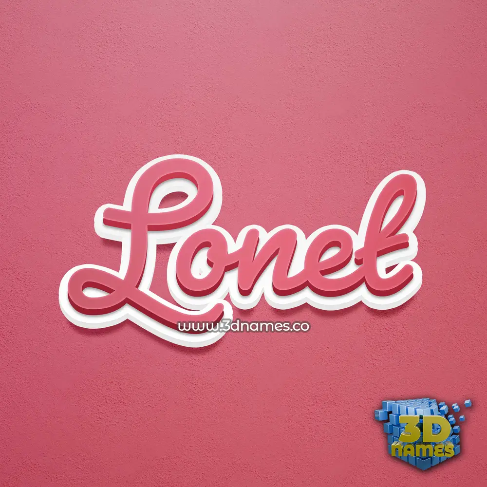 lonet in Red Scribble style - 3D name wallpaper