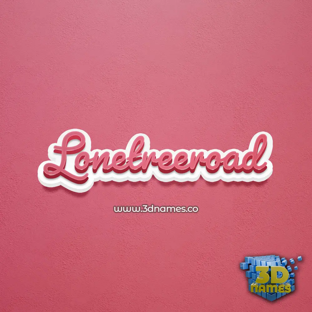lonetreeroad in Red Scribble style - 3D name wallpaper