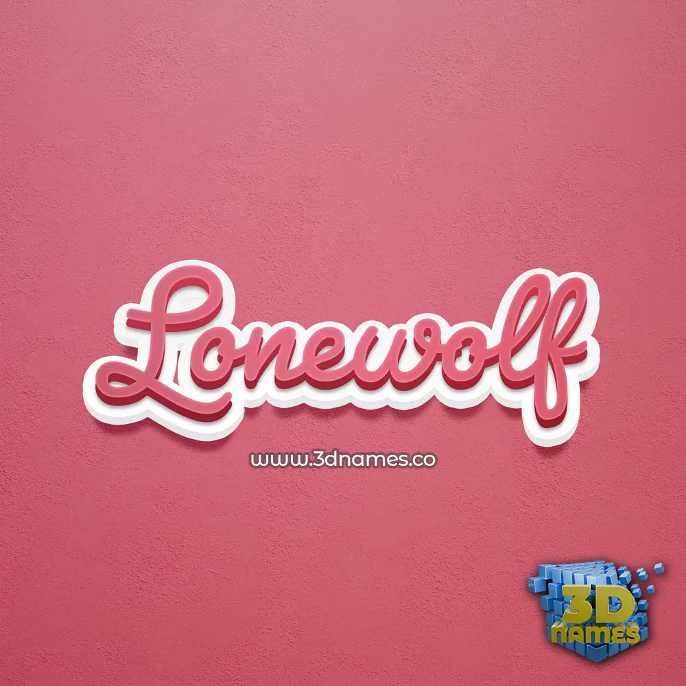 lonewolf in Red Scribble style - 3D name wallpaper