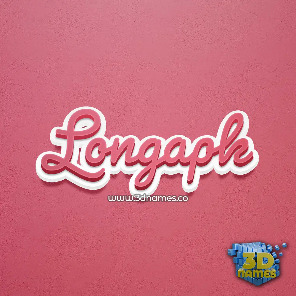 longapk in Red Scribble style - 3D name wallpaper