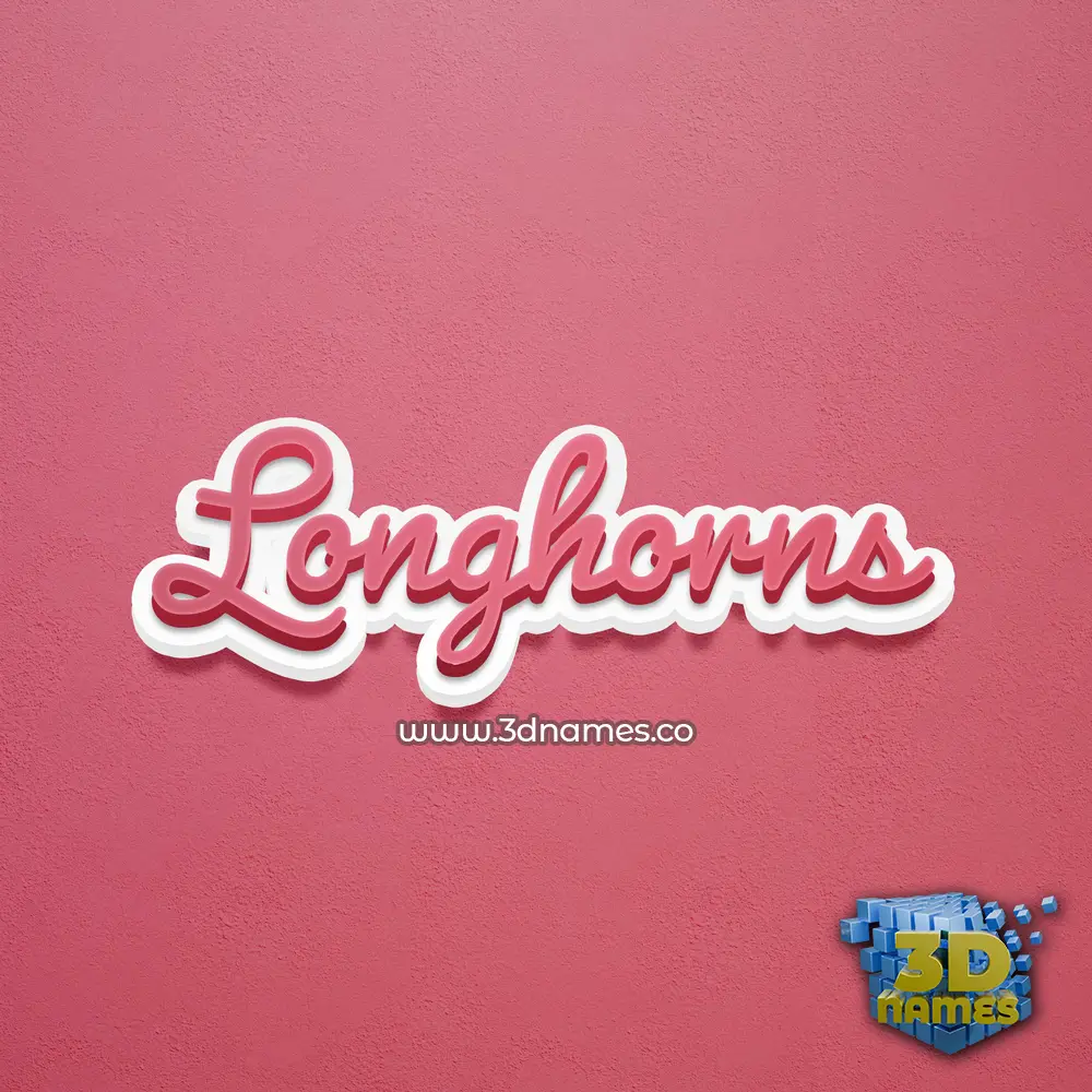 longhorns in Red Scribble style - 3D name wallpaper