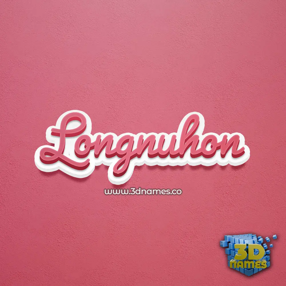 longnuhon in Red Scribble style - 3D name wallpaper