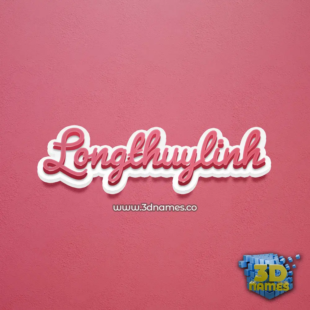 longthuylinh in Red Scribble style - 3D name wallpaper