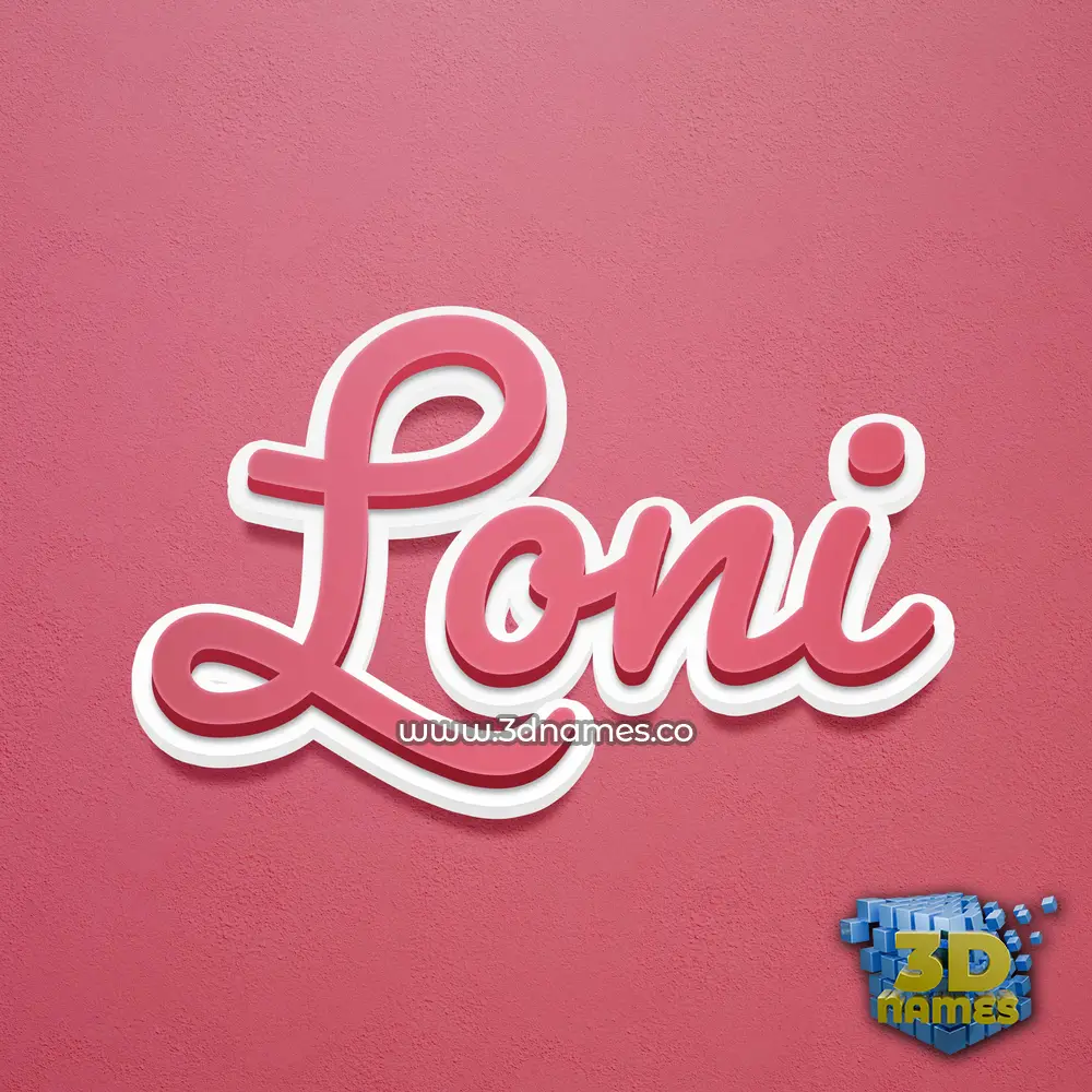loni in Red Scribble style - 3D name wallpaper
