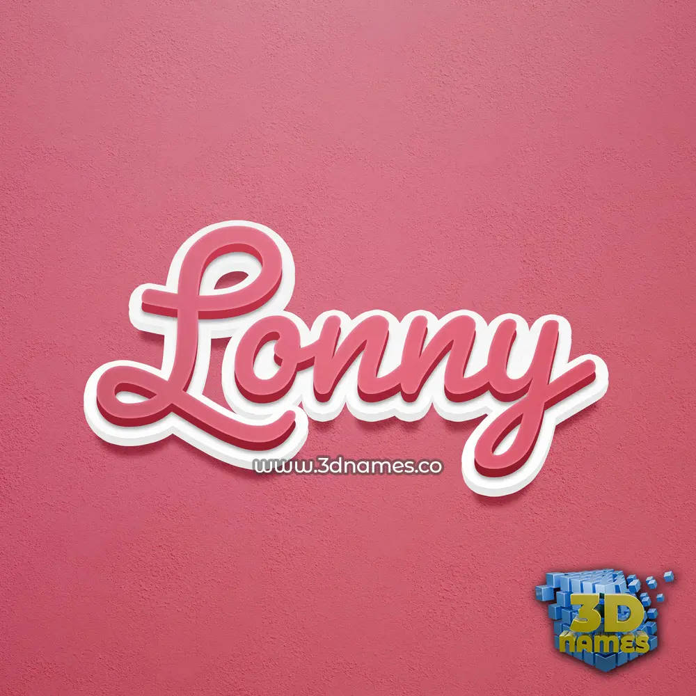 lonny in Red Scribble style - 3D name wallpaper