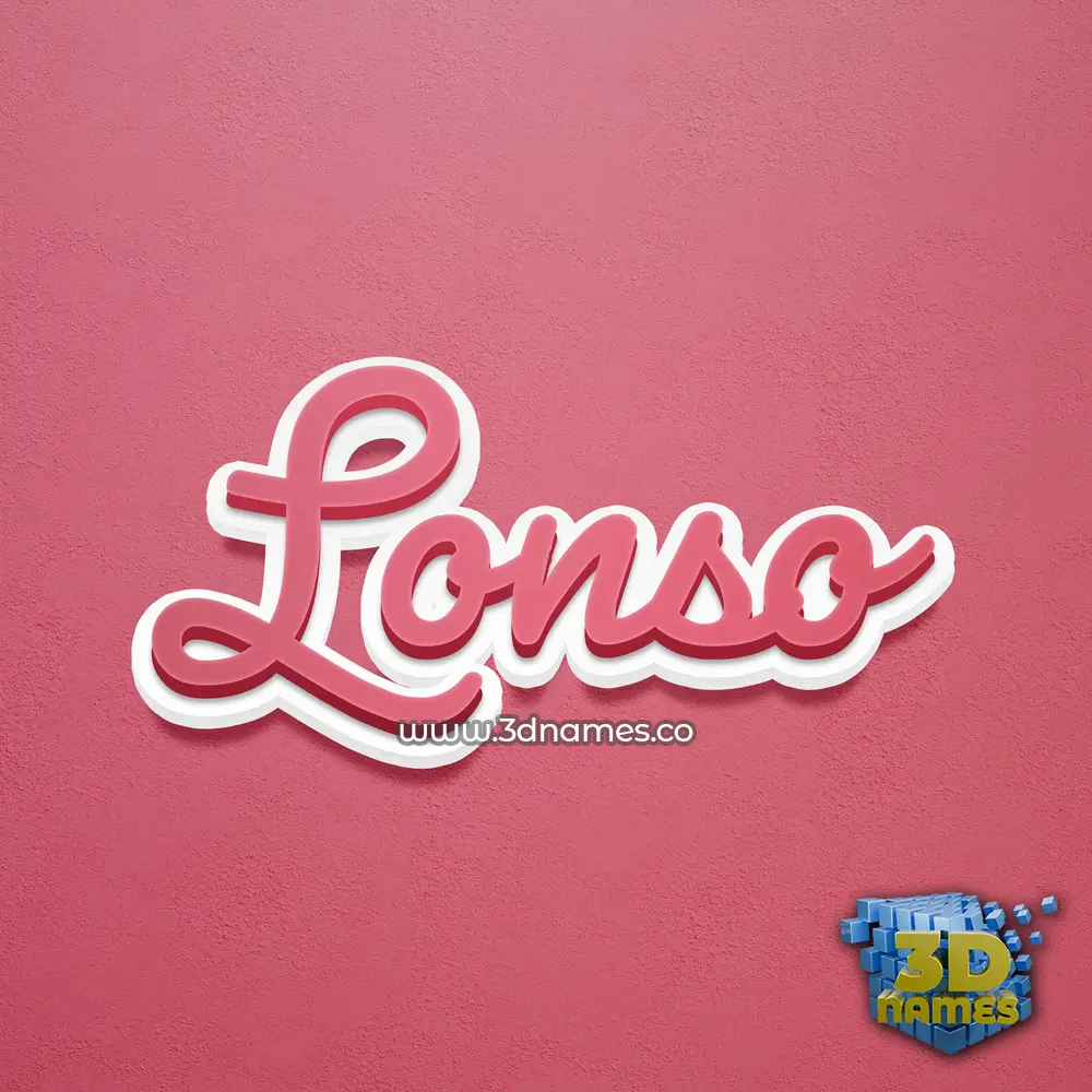 lonso in Red Scribble style - 3D name wallpaper