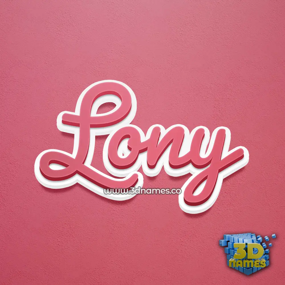 lony in Red Scribble style - 3D name wallpaper