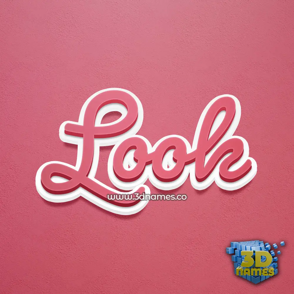 look in Red Scribble style - 3D name wallpaper