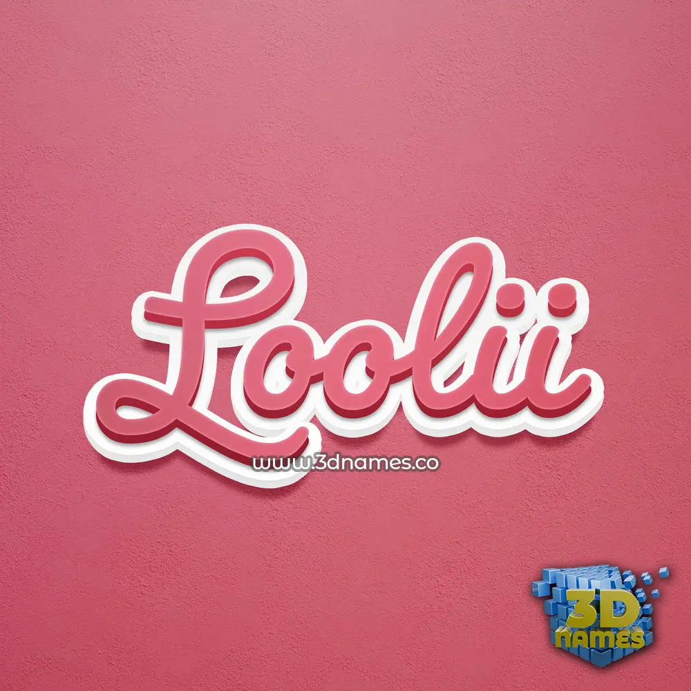 loolii in Red Scribble style - 3D name wallpaper