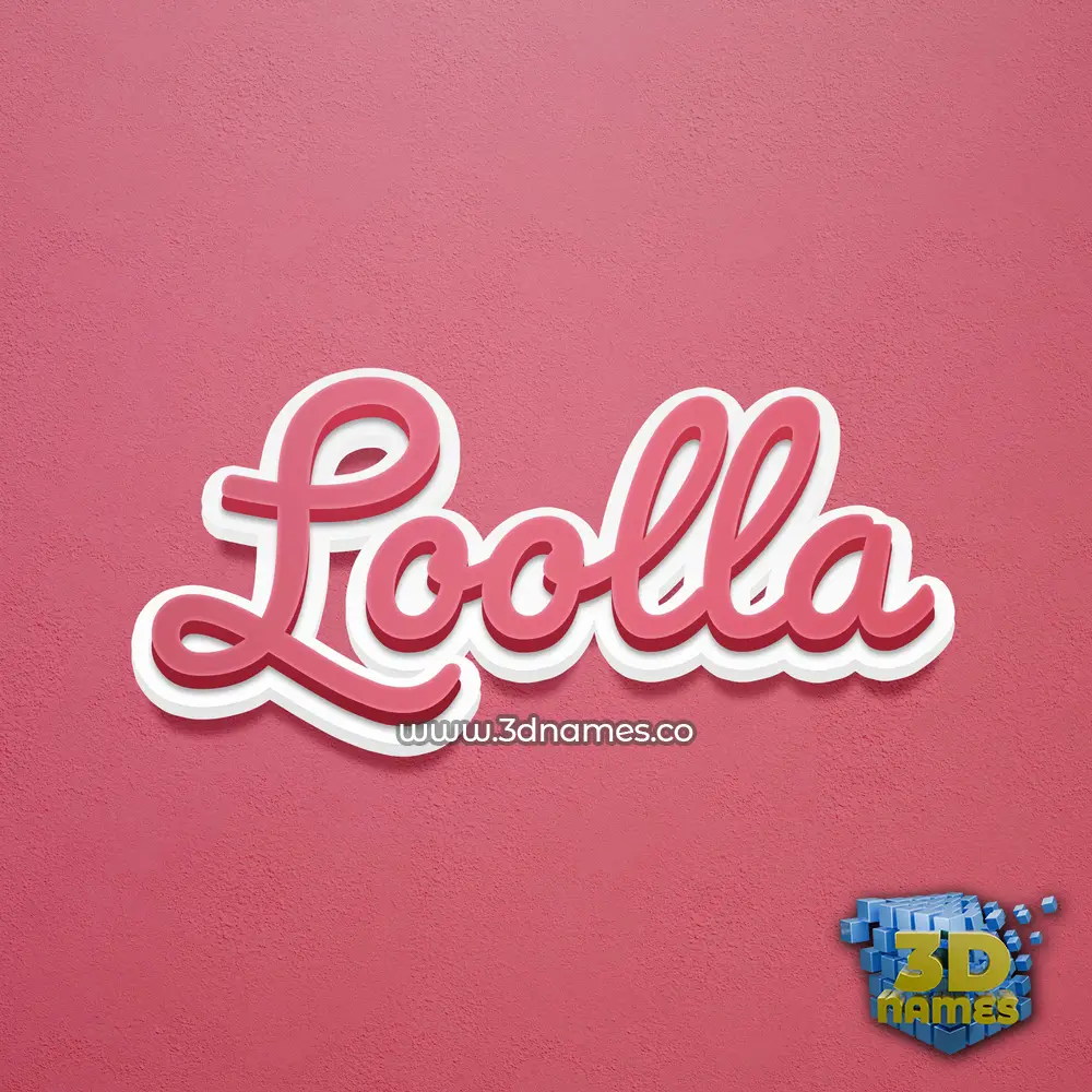 loolla in Red Scribble style - 3D name wallpaper