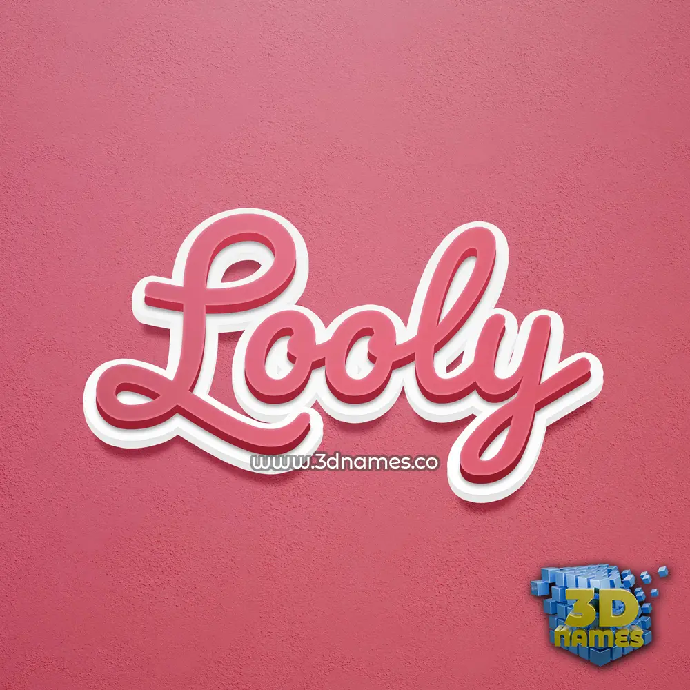 looly in Red Scribble style - 3D name wallpaper