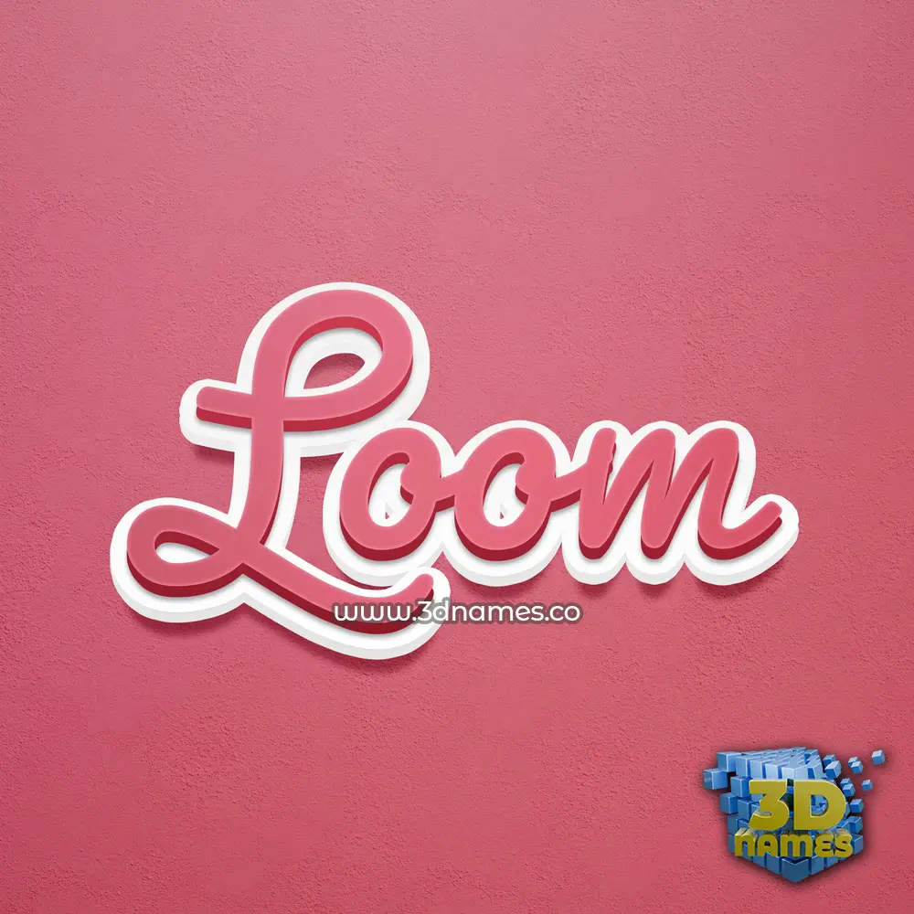 loom in Red Scribble style - 3D name wallpaper