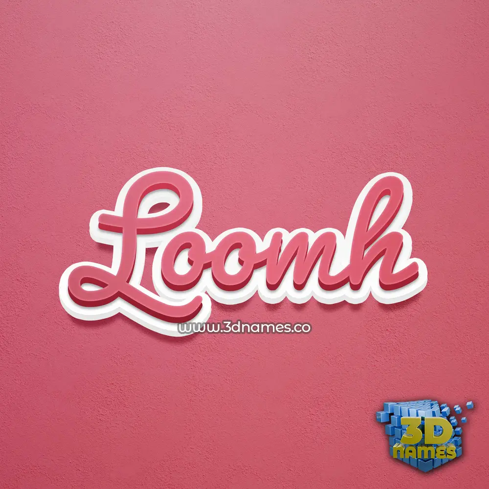 loomh in Red Scribble style - 3D name wallpaper