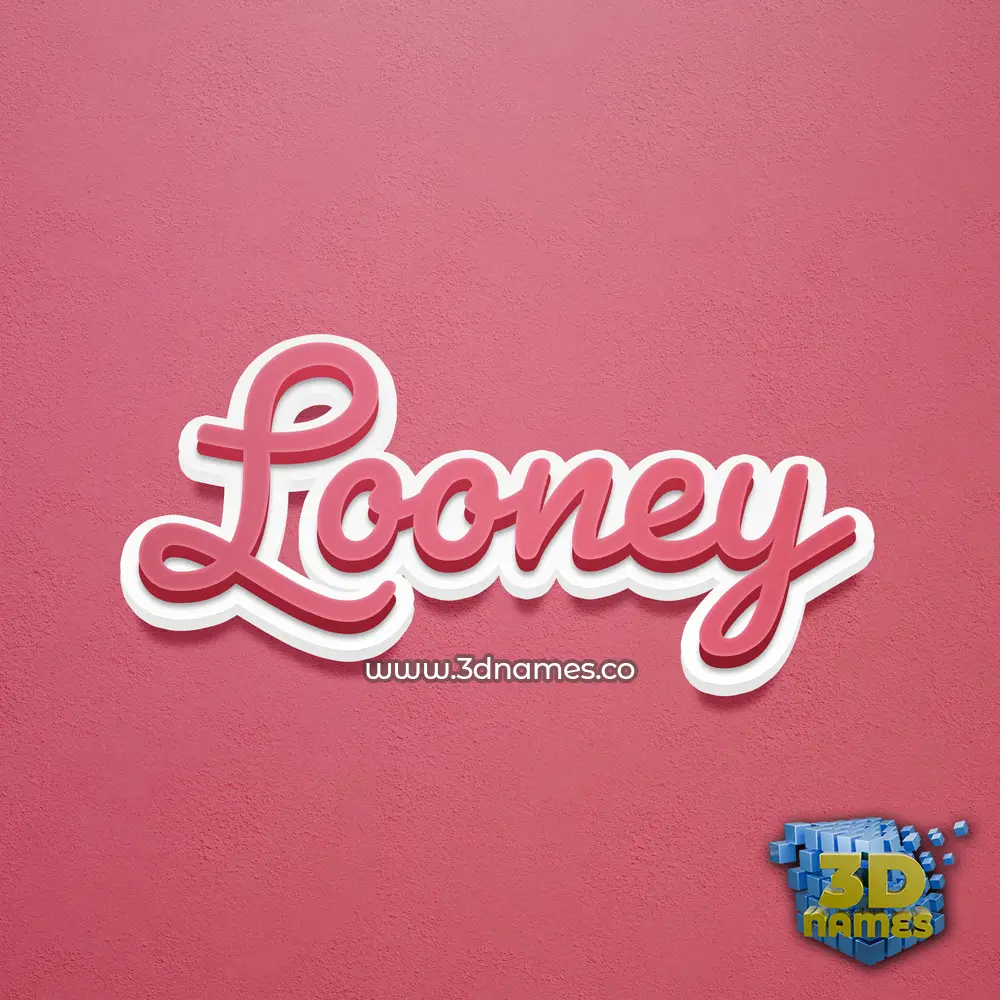 looney in Red Scribble style - 3D name wallpaper