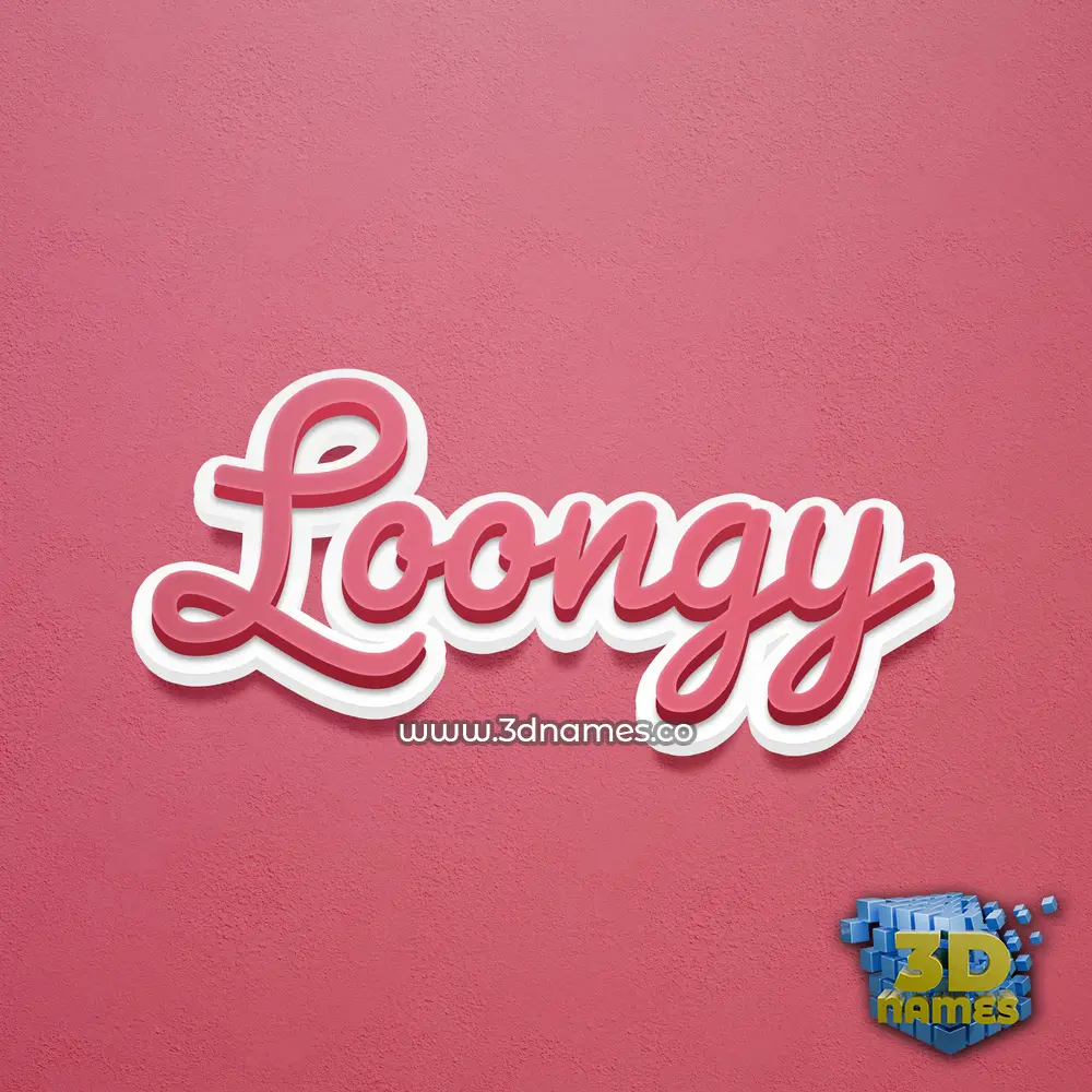 loongy in Red Scribble style - 3D name wallpaper