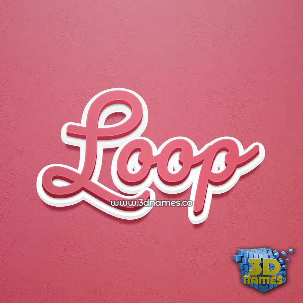 loop in Red Scribble style - 3D name wallpaper