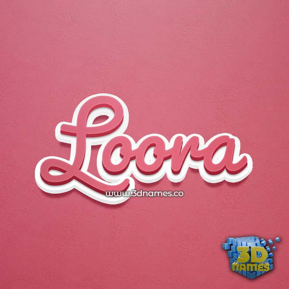 loora in Red Scribble style - 3D name wallpaper