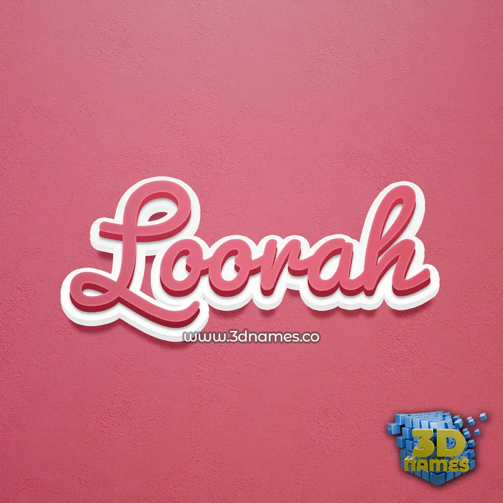 loorah in Red Scribble style - 3D name wallpaper