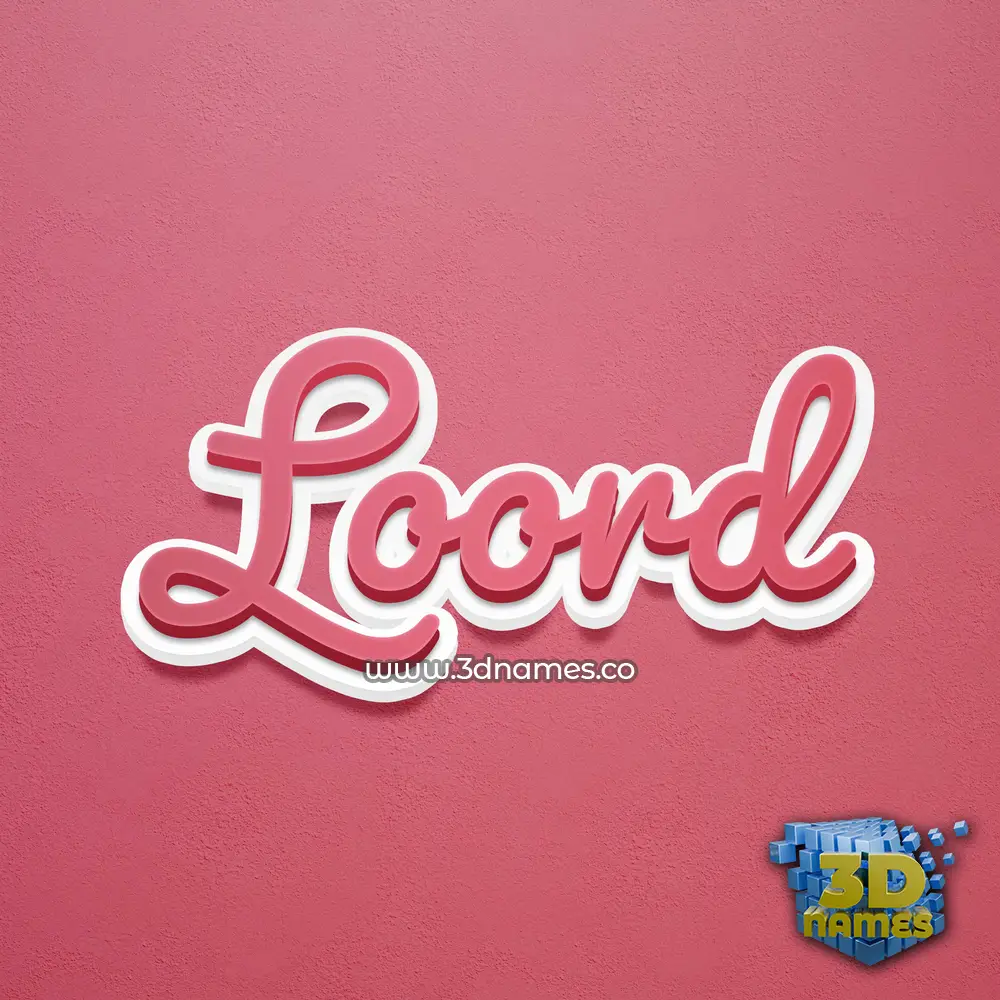 loord in Red Scribble style - 3D name wallpaper