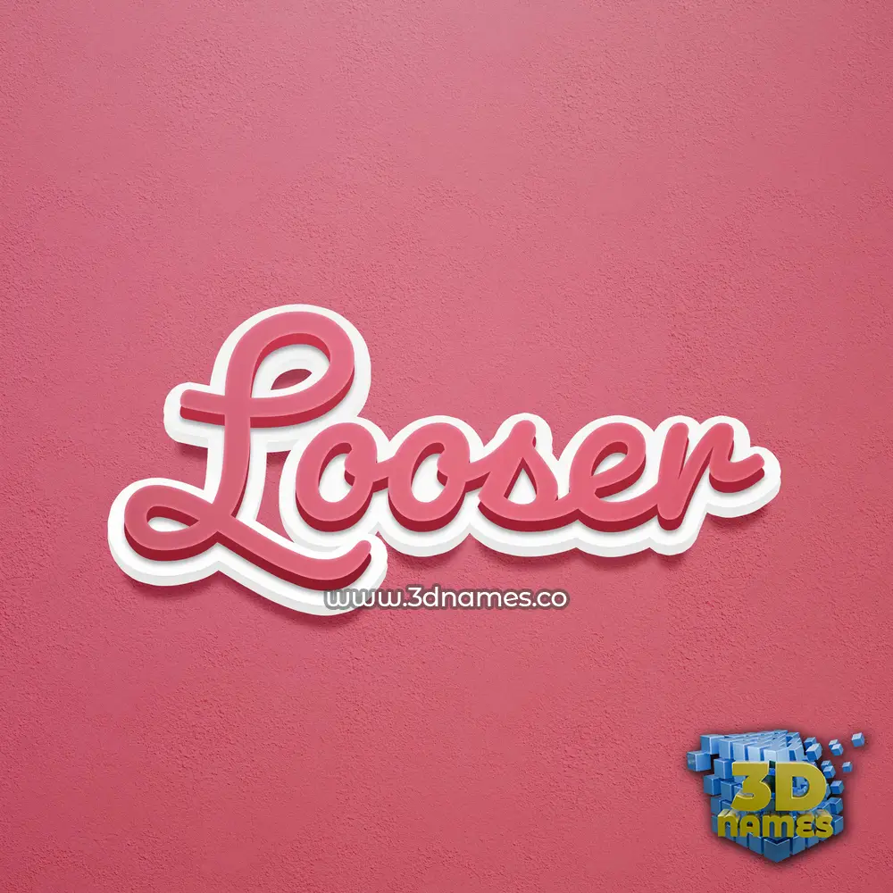 looser in Red Scribble style - 3D name wallpaper