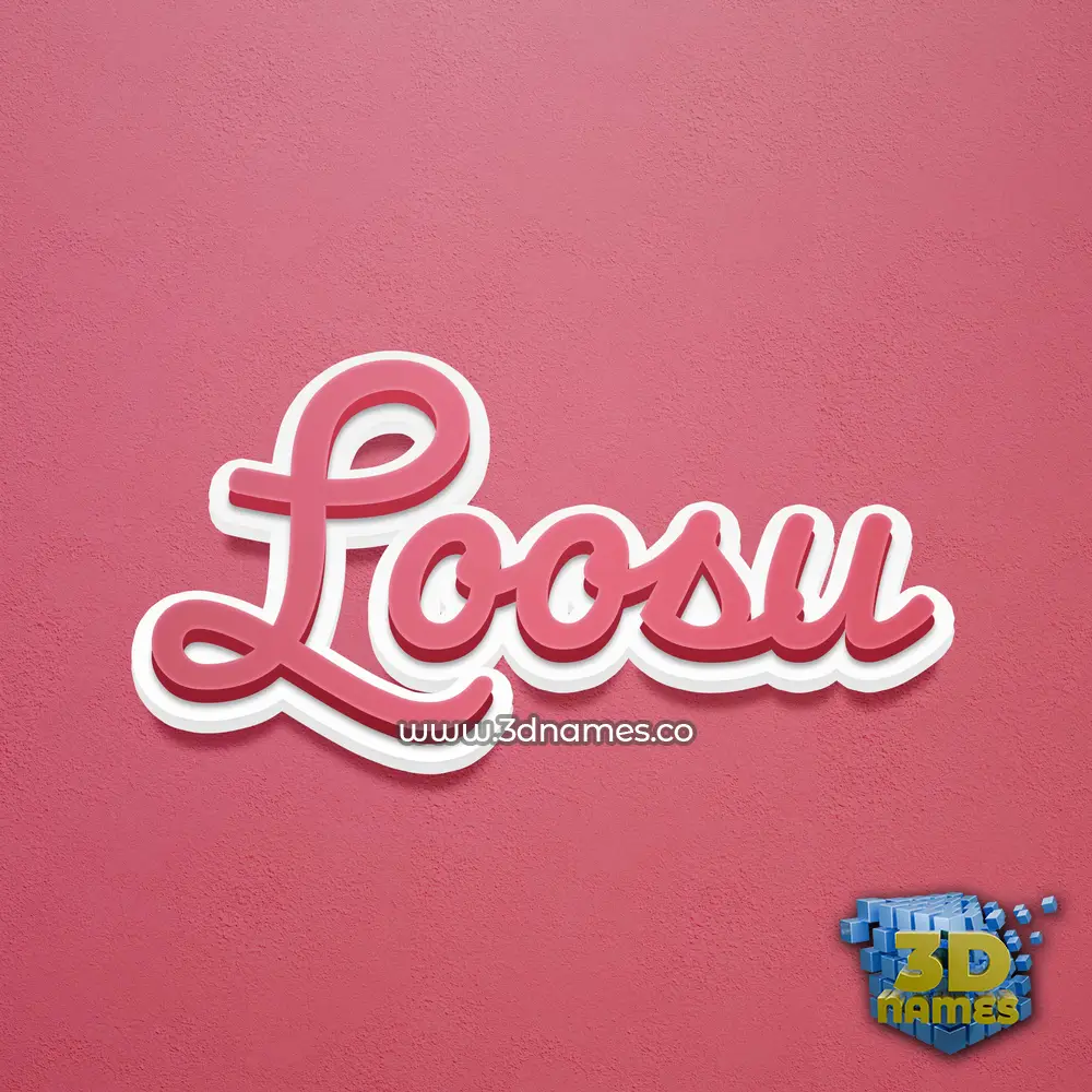 loosu in Red Scribble style - 3D name wallpaper