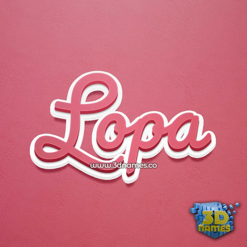 lopa in Red Scribble style - 3D name wallpaper