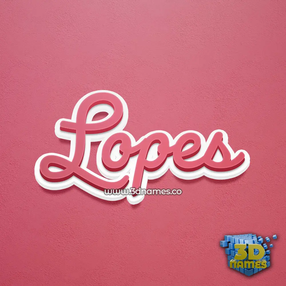 lopes in Red Scribble style - 3D name wallpaper