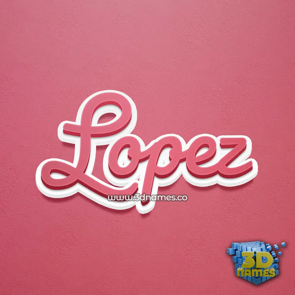 lopez in Red Scribble style - 3D name wallpaper