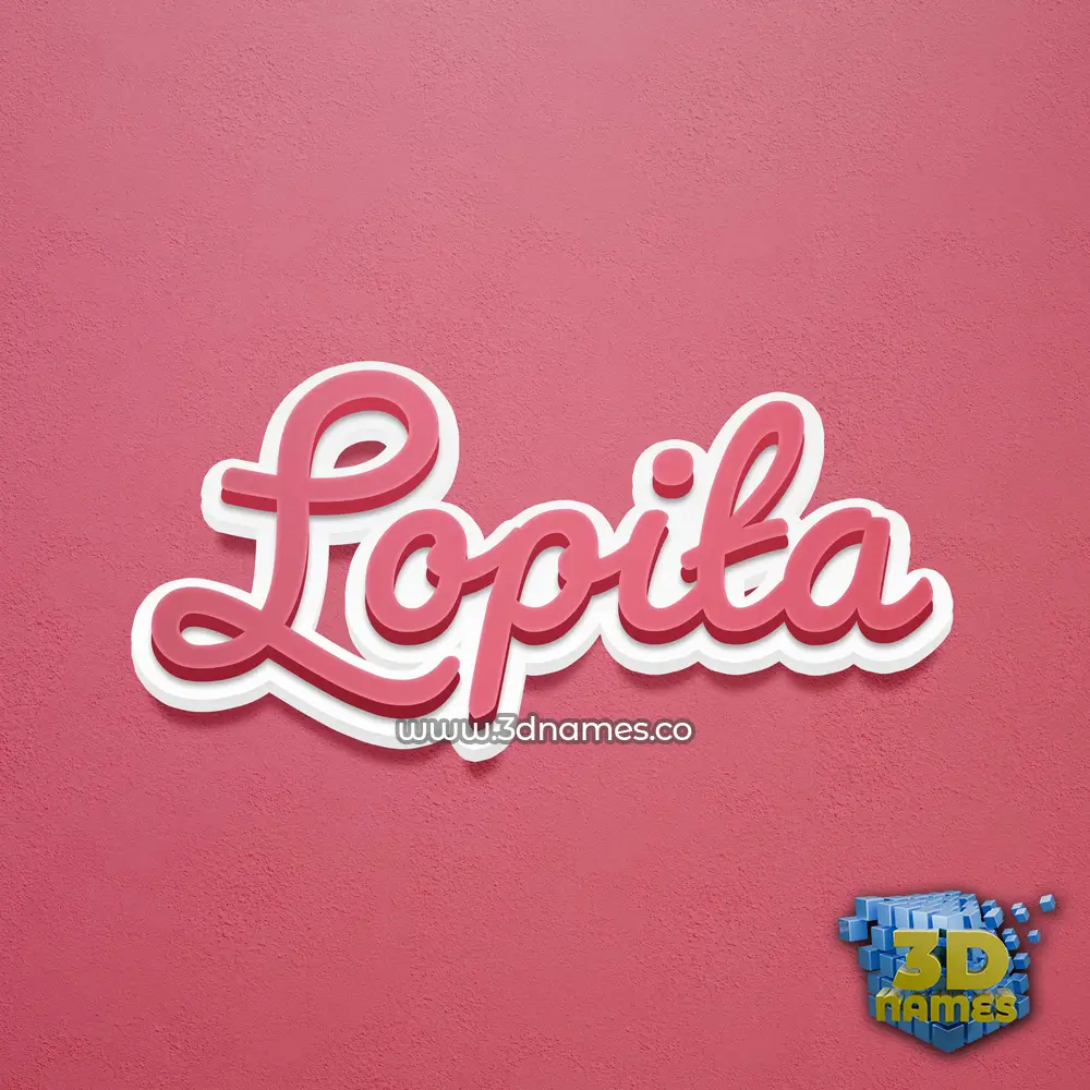 lopita in Red Scribble style - 3D name wallpaper