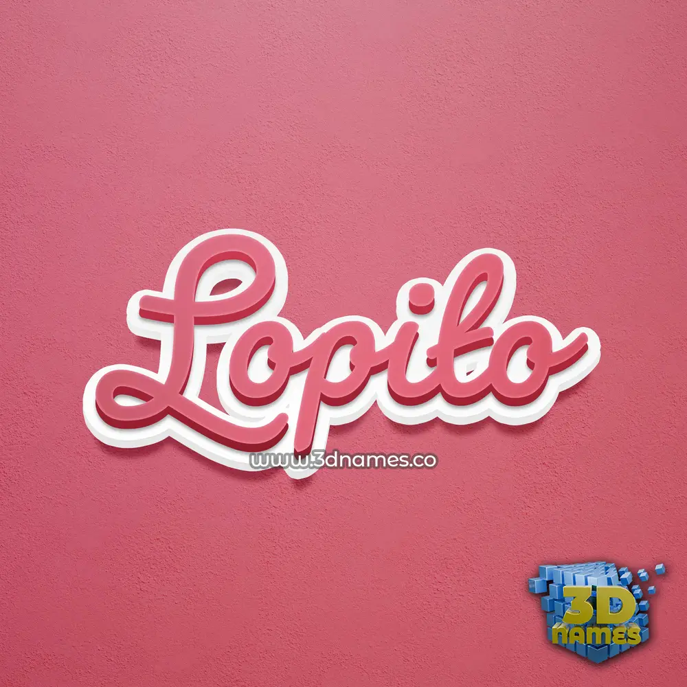 lopito in Red Scribble style - 3D name wallpaper
